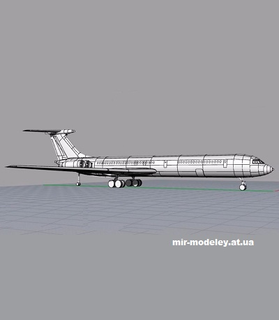 №13530 - Ilyushin IL-62M White (Hermercraft) из бумаги
