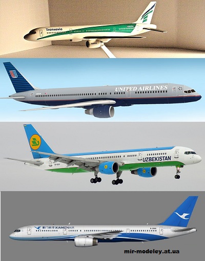№13507 - Boeing 757-200 Transaero, United Flight 93, Uzbekistan, XIA MEN AIR (Hermercraft) из бумаги