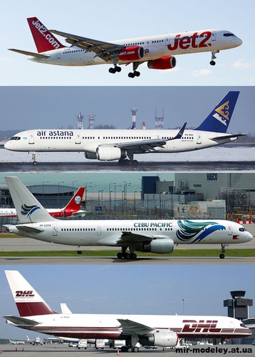 №13500 - Boeing B757-200 Jet2, Air Astana, Cebu Pacific, Boeing 757-200F DHL Old Livery (Hermercraft) из бумаги