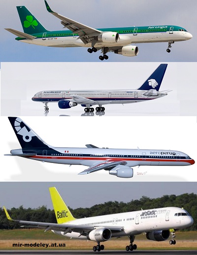 №13501 - Boeing 757-200 Aer Lingus New Livery, Aeromexico, AeroPerú, Air Baltic (Hermercraft) из бумаги