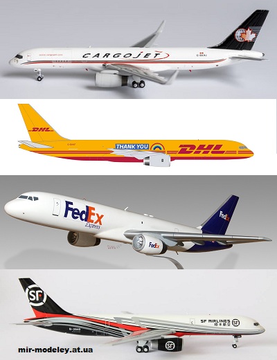 №13509 - Boeing 757-200F Cargojet, DHL, Federal Express, SF AIRLINES (Hermercraft) из бумаги