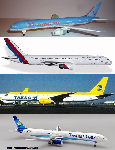 №13506 - Boeing 757-200 THOMSON, Royal Nepal Airlines 9N.ACB, TAESA, Thomas Cook (Hermercraft) из бумаги
