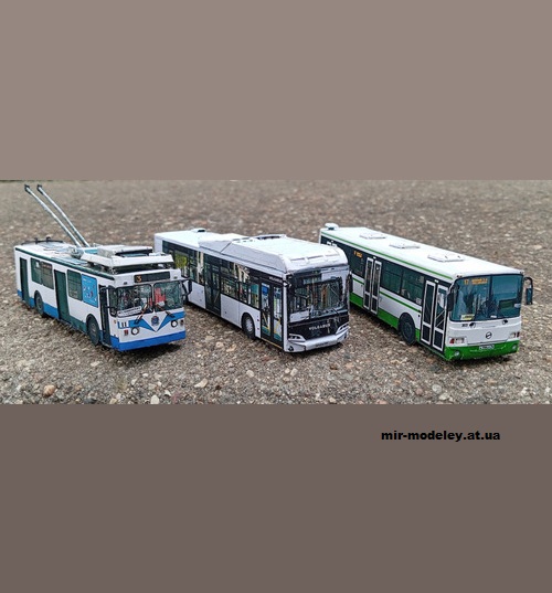 №13640 - ЗиУ-682 КР Иваново №11; Volgabus-5270.G2 (CNG) №643; ЛиАЗ-5293.53 №3023 (Перекрас моделей от Mungojerrie) из бумаги