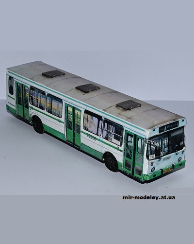 №13620 - ЛиАЗ-5256.25 №12398 в бело-зелёной окраске (Mungojerrie) из бумаги