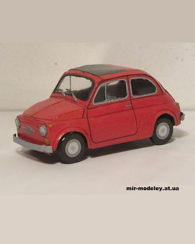 №13704 - Fiat 500 F - 6 вариантов окраски корпуса (Ichiyama's Paper Cards) из бумаги