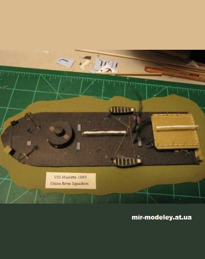 №13723 - USS Marietta Ironclad 1866 (C.T.'s Paperclad Series 043) [Models n' Moore] из бумаги