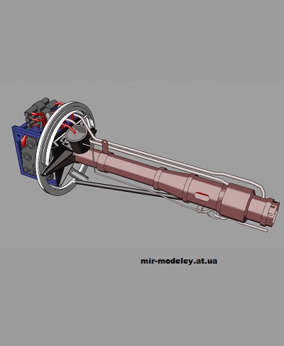 №13759 - Авиадвигатель Walter HWK (Me 163) (Alin Models) из бумаги