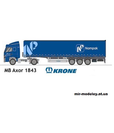 №13806 - Mercedes-Benz Axor 1843 + Krone Nampak (перекрас ZMK 20) из бумаги