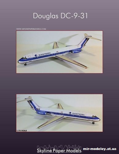 №13873 - DC-9-31 Eastern (Skyline Paper Models) из бумаги