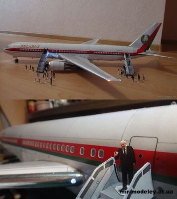 №13867 - Самолет Батьки - Борт №1 Беларуси (Boeing 767-300ER) (Skyline) из бумаги
