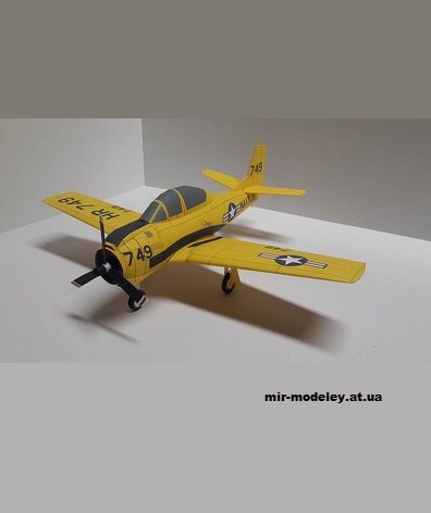 №13842 - Учебно-тренировочный самолет North American T-28 Trojan (Murph's Models) из бумаги