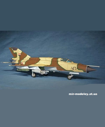 №13863 - Истребитель MIG-21MF Egyptian Air Force (Paper Aircraft Models) из бумаги