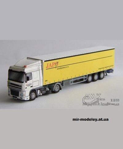 №13795 - Седельный тягач DAF-95 XF ciagnik siodlowy z naczepa [ZMK 01] из бумаги