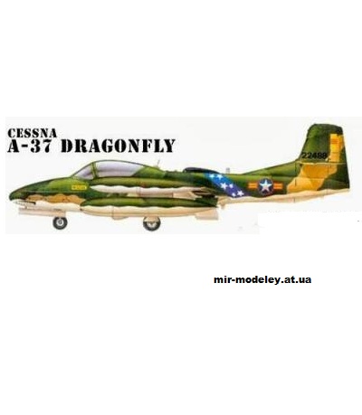 №13836 - Лёгкий двухместный штурмовик Cessna A37 Dragonfly (Murph's Models) из бумаги