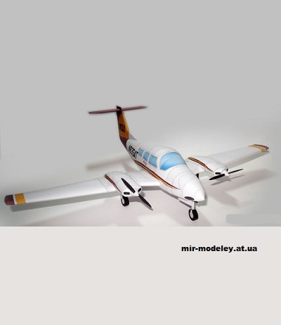 №13844 - Лёгкий самолет Piper PA-44 Seminole (Murph's Models) из бумаги