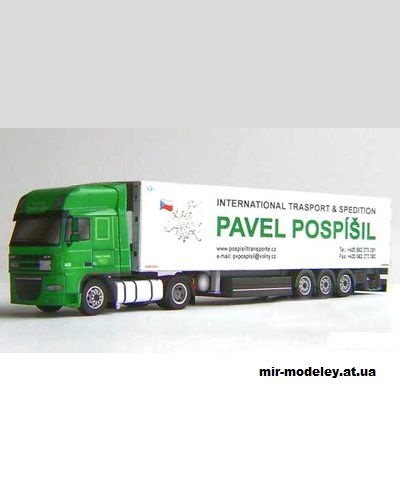 №13808 - DAF XF 105 Super Space Cab + Schwarzmuller (ZMK) из бумаги