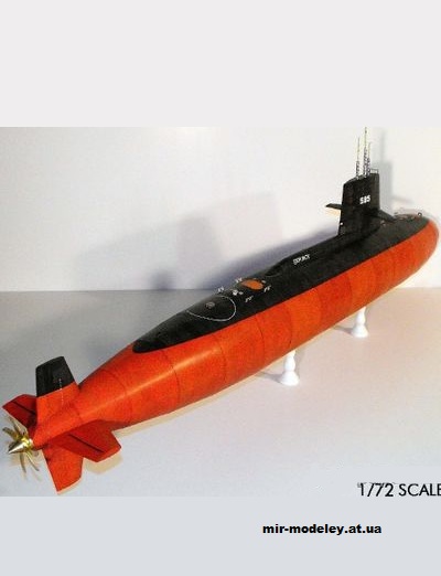 №13879 - Подводная лодка USS Skipjack SSN-585 (Skyline) из бумаги