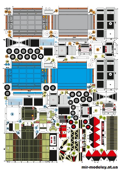 №13804 - Vlecky 2x + Seci stroj + Sberac slamy (ZMK 16,17,18) из бумаги