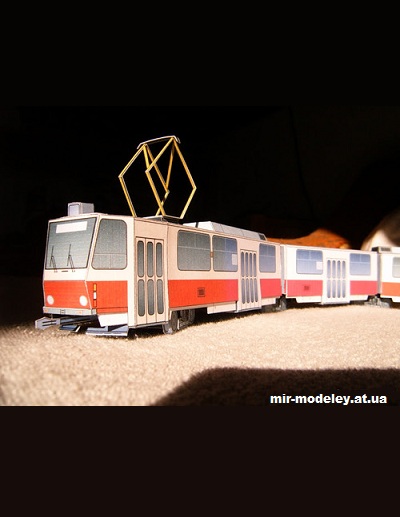 №13990 - Трамвай CKD Tatra KT8D5 (Petr Kudrej PK013) из бумаги