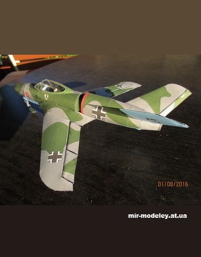 №13911 - Истребитель Messerschmitt Me P-1110 «Sperber» (Rudolf Heger) из бумаги