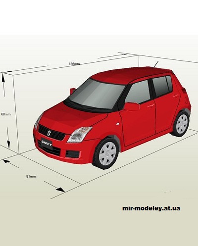 №14056 - Suzuki Swift Hatch (CutP) из бумаги