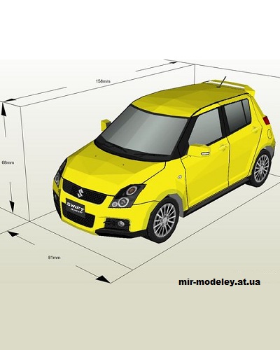 №14056 - Suzuki Swift Sport (CutP) из бумаги
