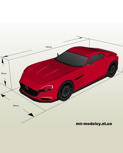 №14061 - Mazda RX-Vision Concept (CutP) из бумаги