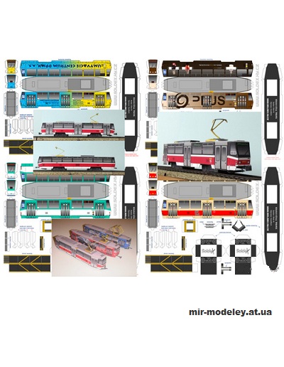 №13995 - Трамвай CKD Tatra T6A5 - 27 вариантов (Petr Kudrej PK016/4 - Comfort) из бумаги