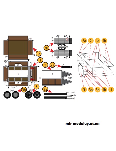 №14002 - Прицеп / privesny vozik (Petr Kudrej PK019/90) из бумаги