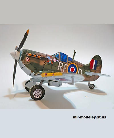№14051 - Supermarine Spitfire Chibi-style (Shigeru Takigami - Propeller Factory) из бумаги