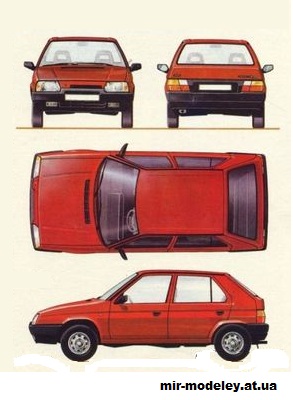 №14001 - Автомобиль Skoda Forman (Petr Kudrej PK019/1) из бумаги