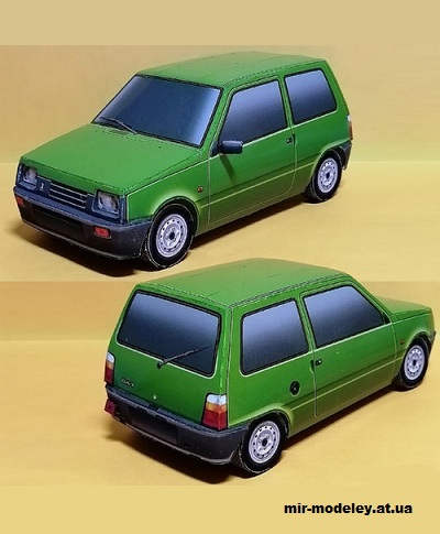 №14092 - ВАЗ-1111 «Ока» - 9 цветов кузова (Тимофей Демьяненко и Алексей Киржаев) из бумаги