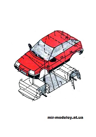 №14000 - Автомобиль Skoda Favorit (Petr Kudrej PK019/0) из бумаги