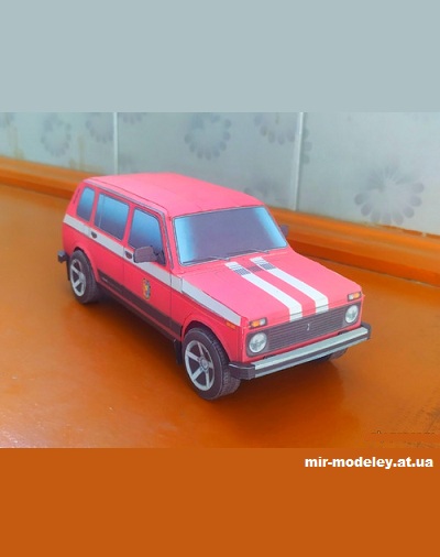 №14147 - Аварийно-спасательный автомобиль ВАЗ-2131 «Нива» (Paper car tuning) из бумаги