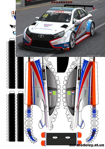 №14151 - Lada Vesta TC1 WTCC 2017 - Y. Ehrlacher - RC Motorsports (kirzik) из бумаги