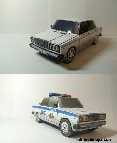 №14121 - ВАЗ-2107 - много авторских ливрей (Алексей Киржаев и Денис Махнёв) из бумаги