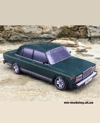 №14122 - ВАЗ-2107 - 6 цветов кузова - версия 2.0 (Алексей Киржаев и Денис Махнёв) из бумаги