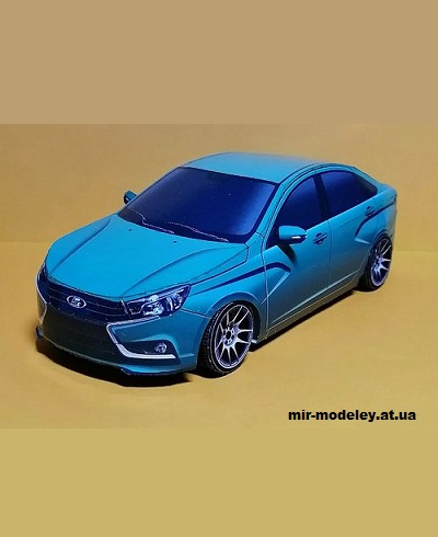 №14155 - Лада Веста ребилд / Lada Vesta rebuild (Kirzik) из бумаги
