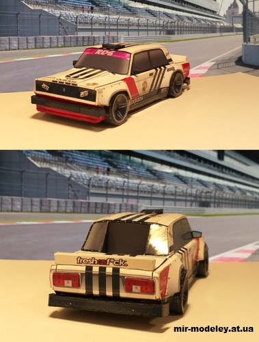 №14114 - ВАЗ-2105 «Царь-жига» Adidas (Денис Махнев, Денис Моховцов и Алексей Киржаев) из бумаги