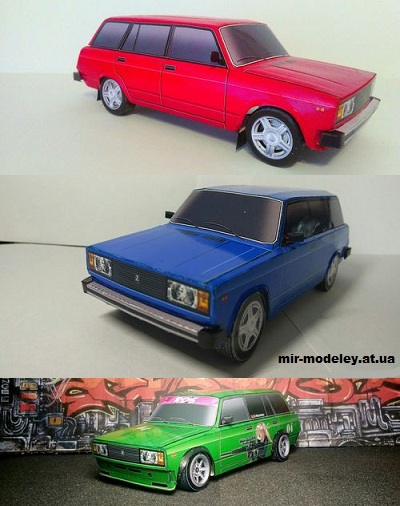 №14104 - ВАЗ-2104 - 6 вариантов раскраски (Алексей Киржаев и Денис Махнёв) из бумаги