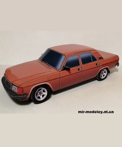 №14168 - ГАЗ-31029 «Волга» - 8 цветов кузова (Игорь Фёдоров - Алексей Киржаев) из бумаги