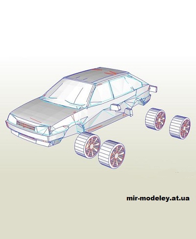 №14269 - ВАЗ-2109 (МБА) из бумаги
