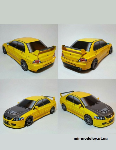 №14211 - Mitsubishi Lancer Evolution IX (Paper Car Tuning) из бумаги