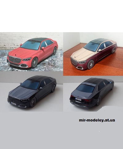 №14207 - Mercedes-Benz Maybach S-Klasse W223 (Paper car tuning) из бумаги