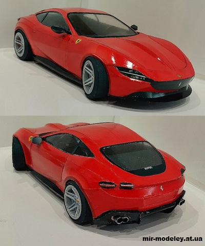 №14245 - Ferrari Roma (Alex Vibe - Paper car tuning) из бумаги