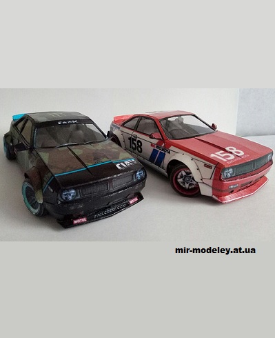 №14221 - Nissan Silvia S14 Rocket Bunny Boss (Paper Car Tuning) из бумаги