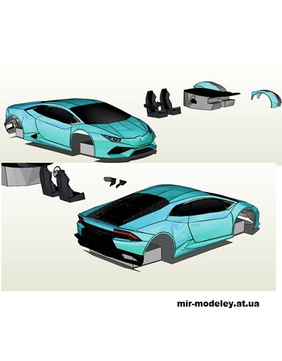 №14248 - Lamborghini Huracan (Alex Vibe - Paper car tuning) из бумаги