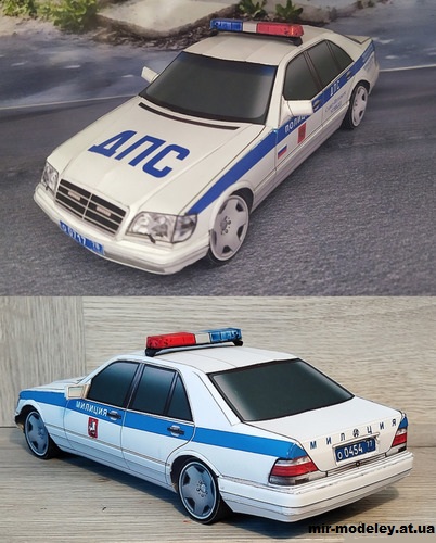 №14209 - Mercedes-Benz S-klasse III (S600 W140) ДПС г. Москва и Санкт-Петербург (Денис Махнёв - Алексей Киржаев) из бумаги