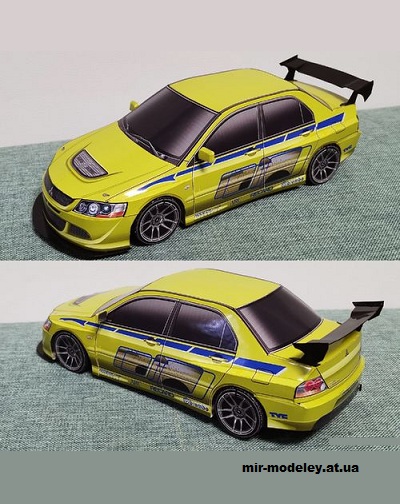 №14216 - Mitsubishi Lancer Evolution IX (The Fast and the Furious 2) (Paper Car Tuning) из бумаги