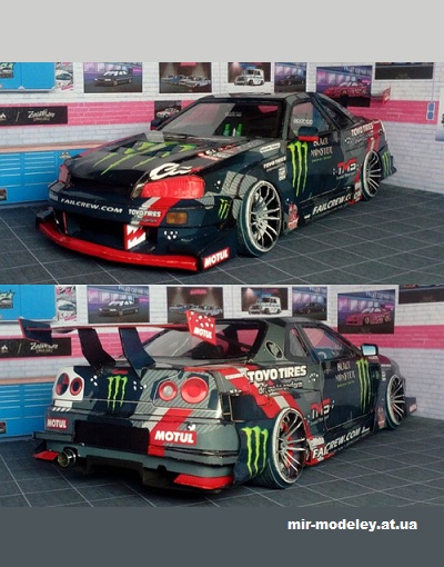 №14224 - Nissan Skyline VR34 Аркадия Цареградцева 2017 (Paper car tuning) год из бумаги
